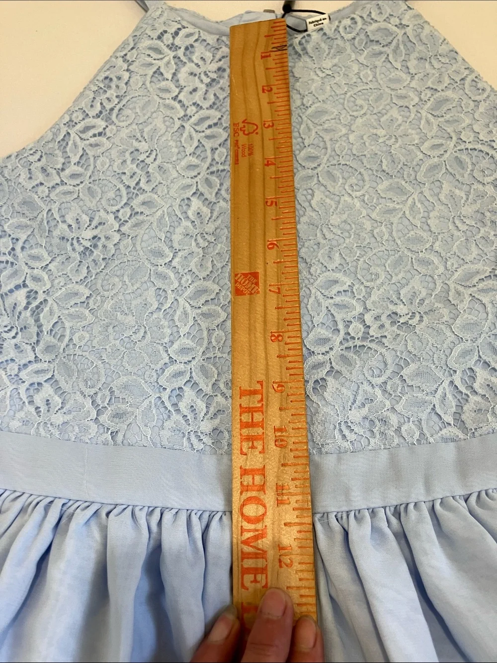 Calvin Klein Girl's Pale Blue Lace Bodice Party Dress